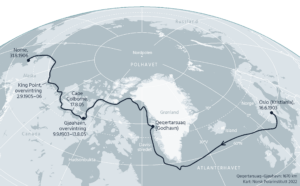 Kart over «Gjøa»-ekspedisjonens rute