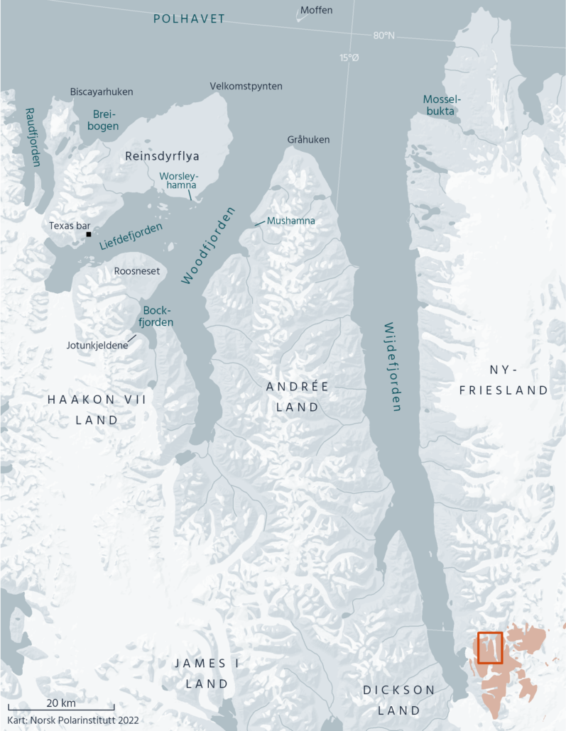 Kart over Woodfjorden